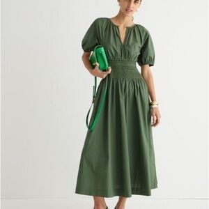 J. Crew Provence Smocked-Waist Midi Dress